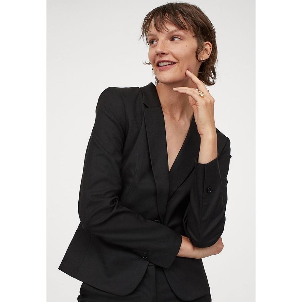 H&M EUC Slim Fitted Blazer Black Size XS Single Breasted